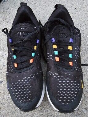 Nike Air Max 270 Black Flash Crimson Multicolor Sneakers Women's Size 8